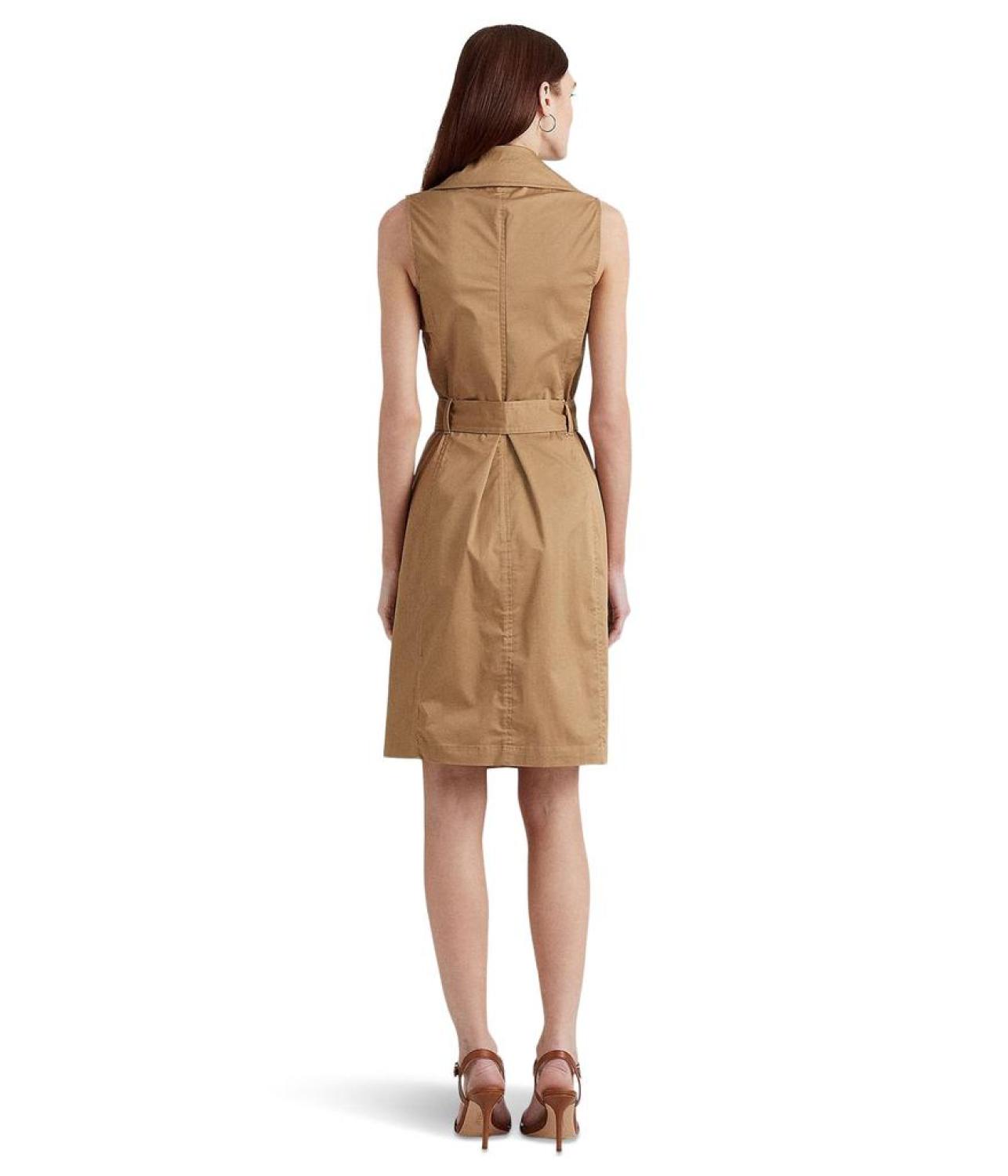 Micro-Sanded Twill Sleeveless Dress