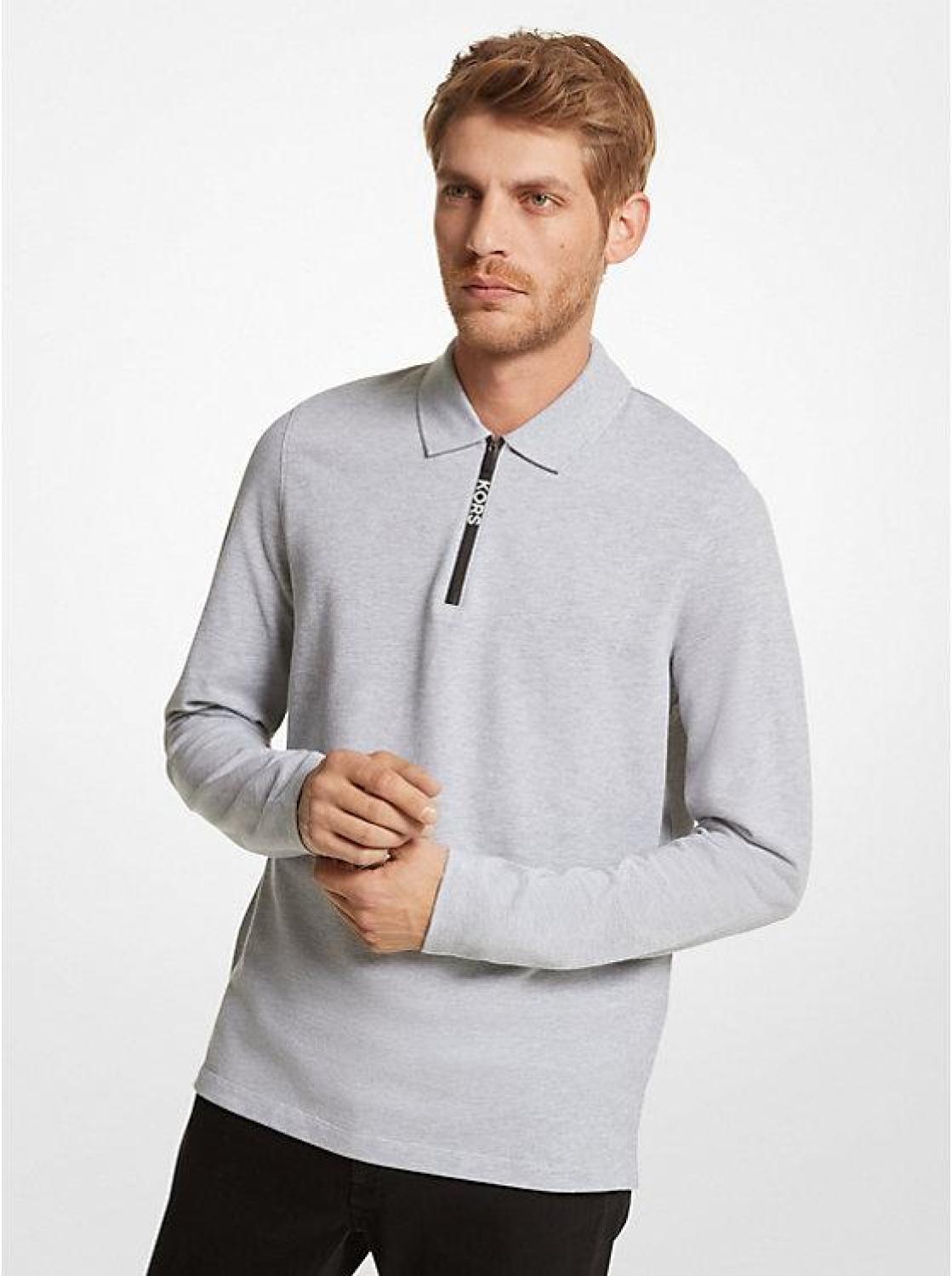 Cotton Half-Zip Polo Sweater