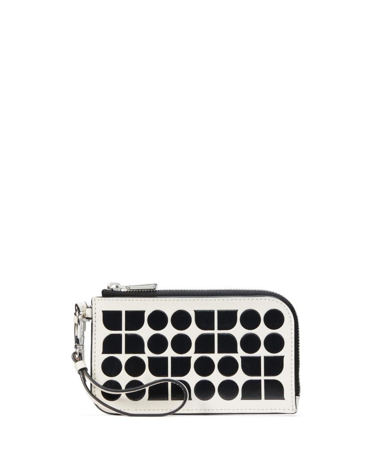 Noel Printed Leather Wristlet