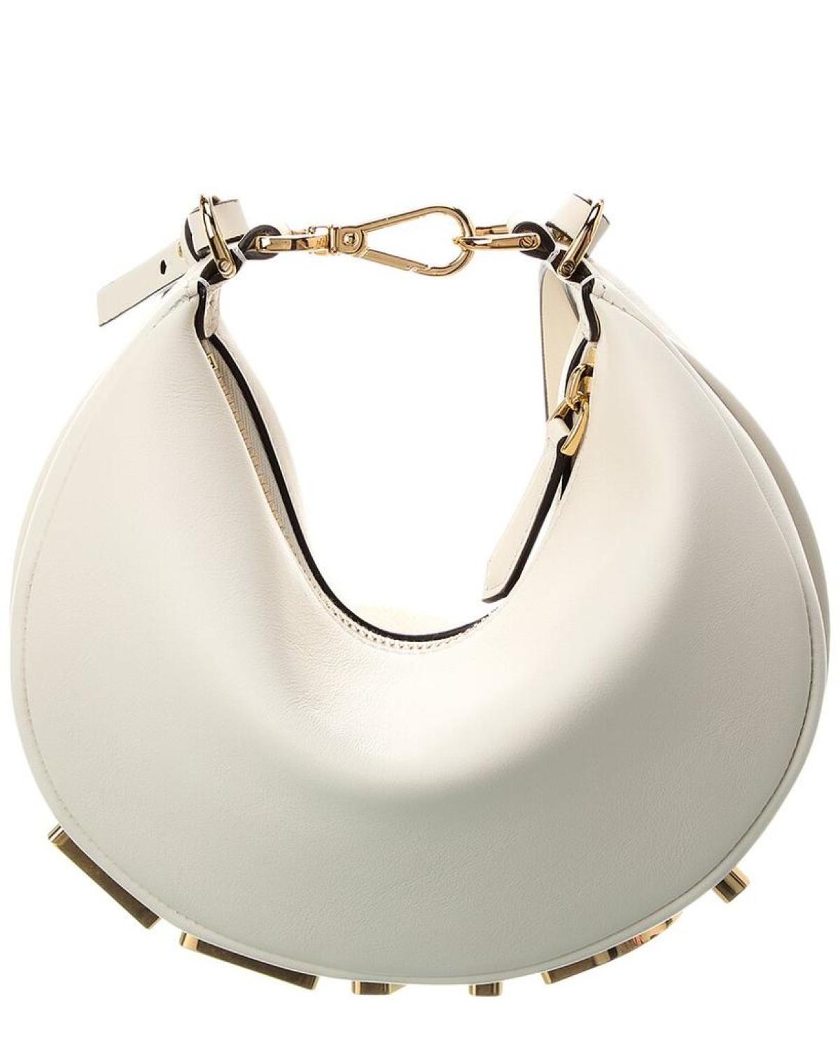 FENDI Fendigraphy Mini Leather Hobo Bag