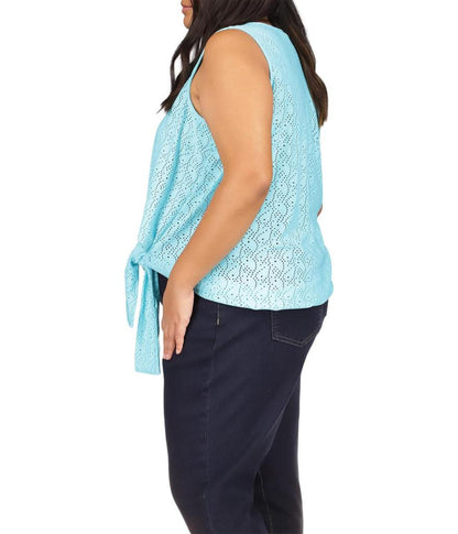 Plus Size Eyelet Wrap Top