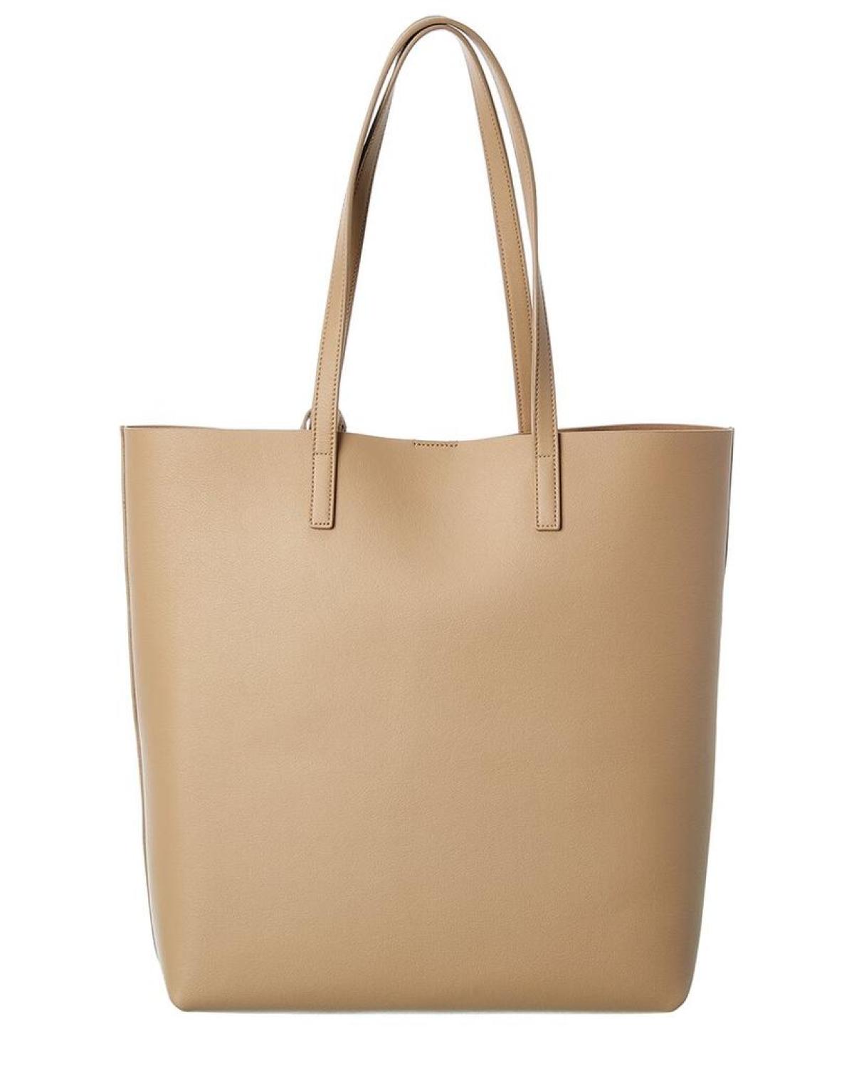 Saint Laurent N/S Medium Leather Shopper Tote