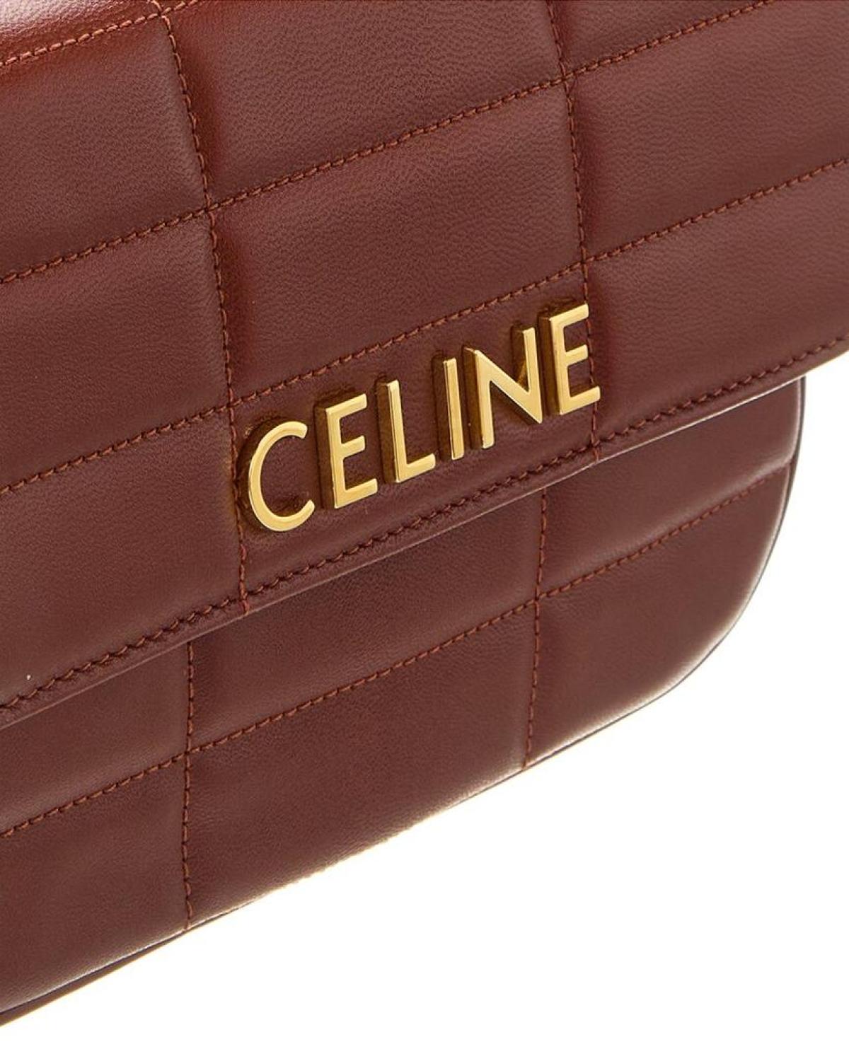 CELINE Monochrome Quilted Leather Shoulder Bag