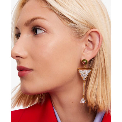 Gold-Tone Cubic Zirconia Martini Statement Earrings