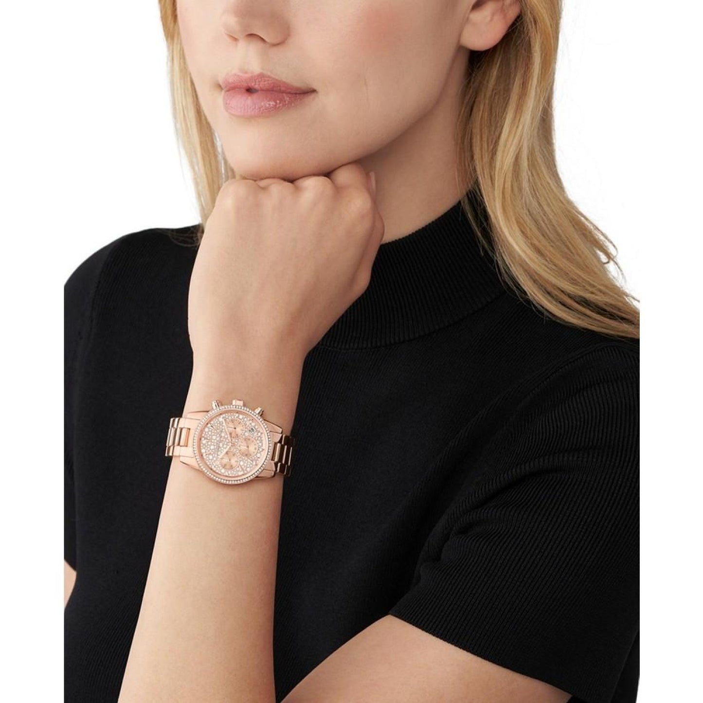 Women's Ritz Chronograph Rose Gold-Tone Stainless Steel Bracelet Watch 37mm