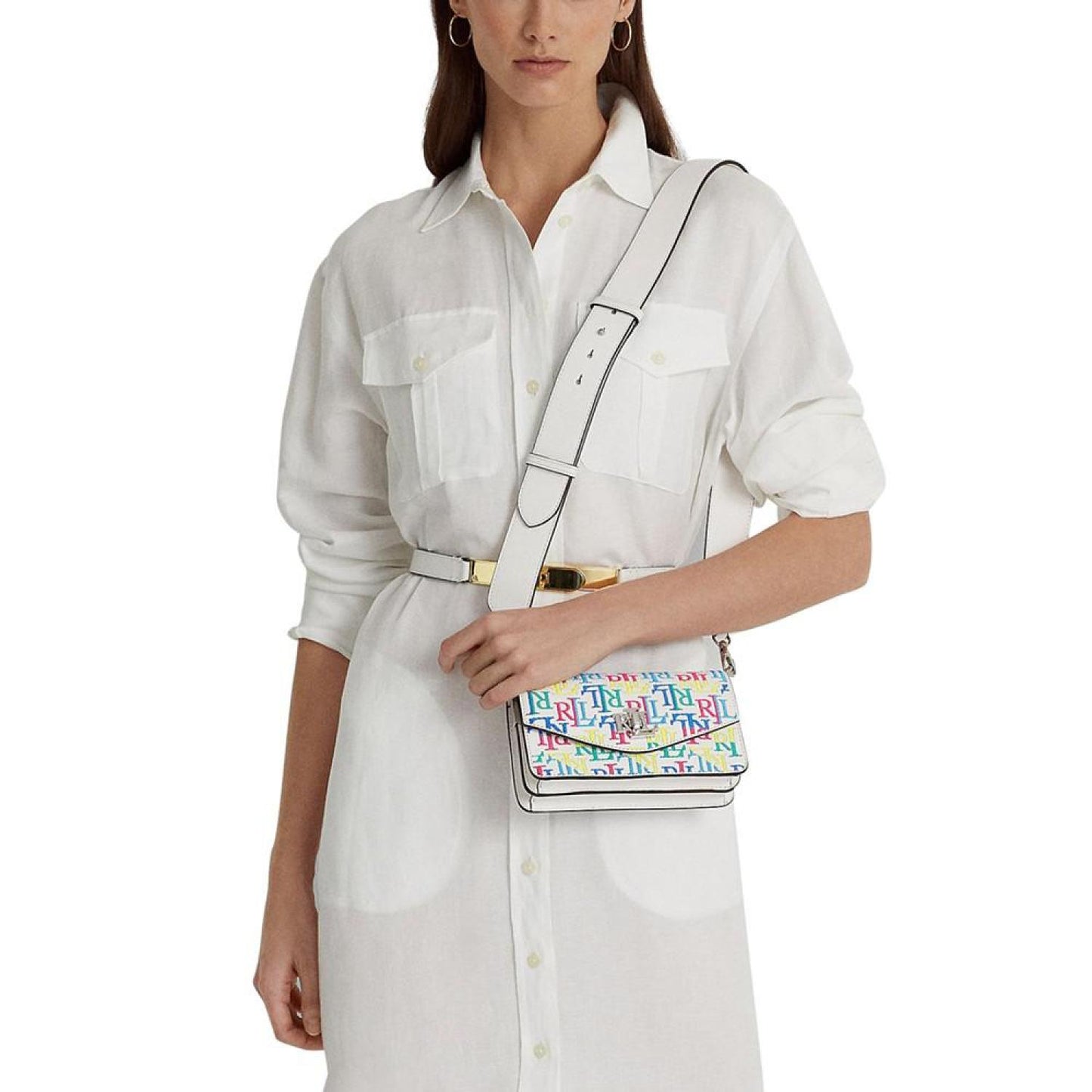 Tayler Logo Embroidered Leather Mini Crossbody Bag