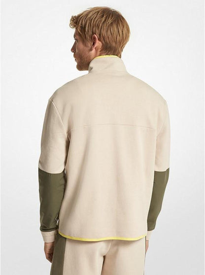 Cotton Blend Half-Zip Sweatshirt