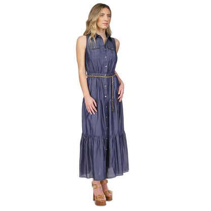 Women's Tiered Maxi Shirtdress, Regular & Petite