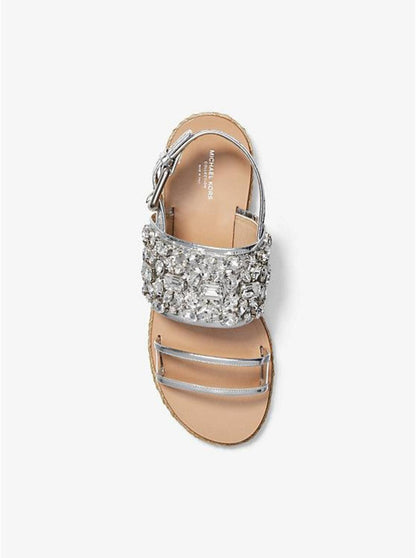 Lafayette Embellished Metallic Snakeskin Sandal