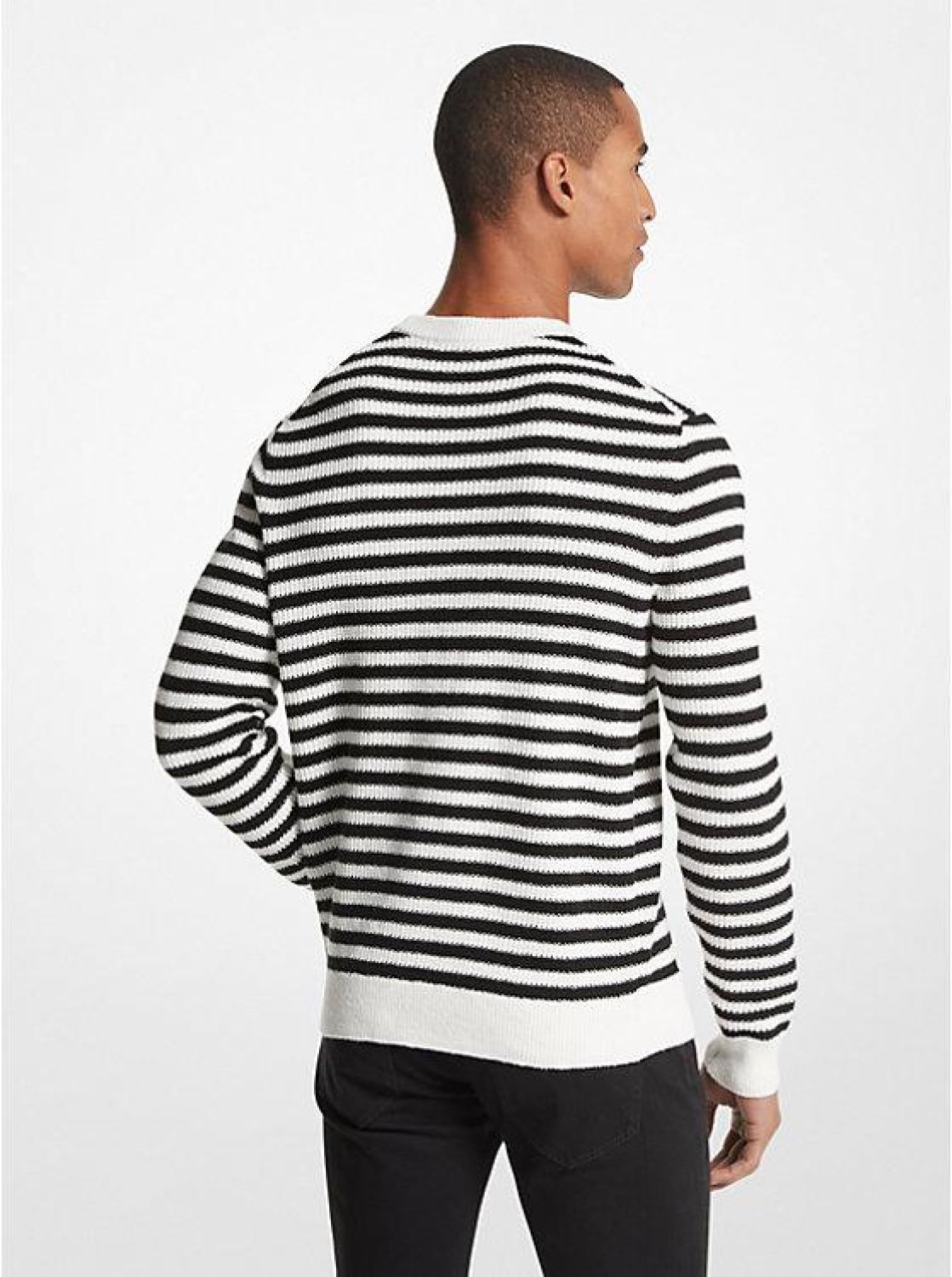 Striped Cotton Blend Sweater