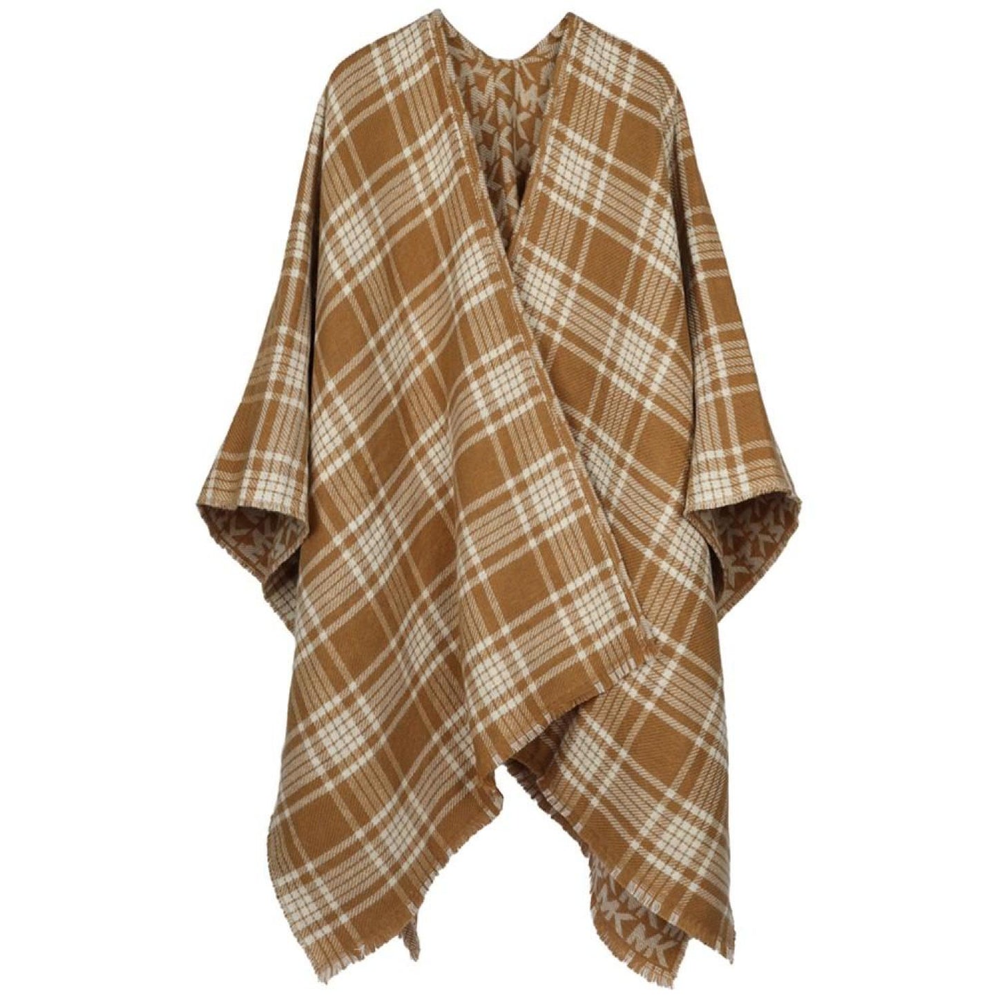 Women's Logo Plaid Reversible Cape Sweater