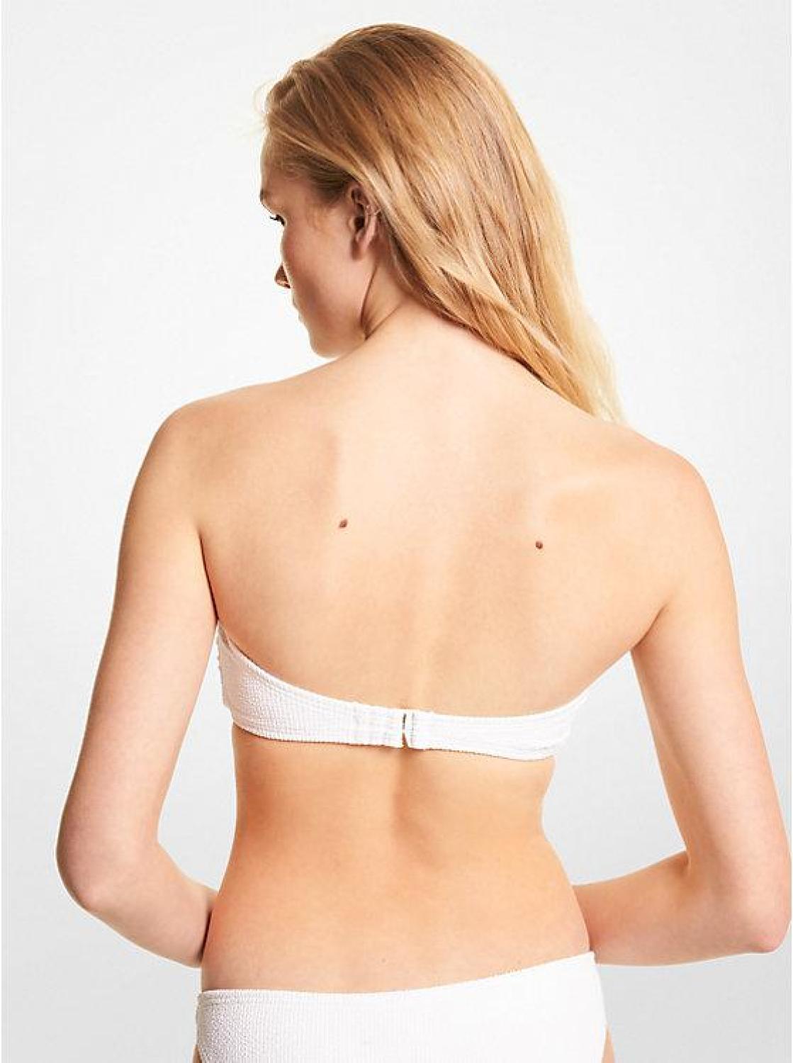 Textured Stretch Bandeau Bikini Top