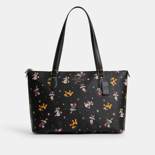 Coach Outlet Disney X Coach Gallery Tote With Holiday Print