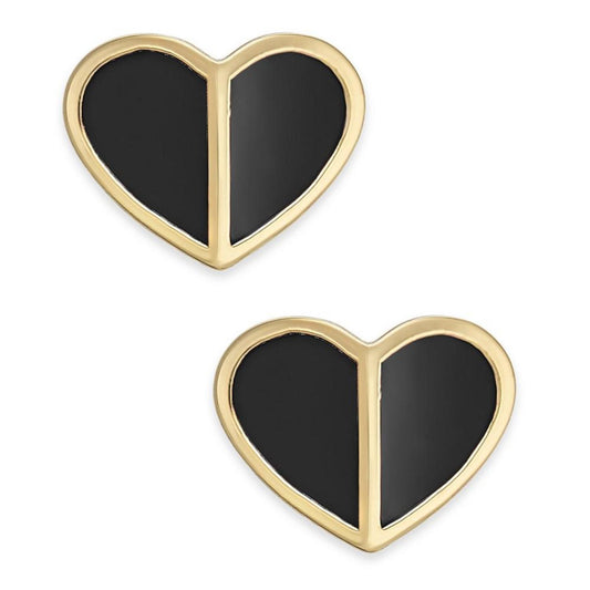 Gold-Tone Heart Stud Earrings