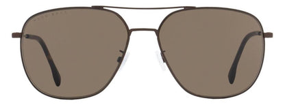 Hugo Boss Men's Pilot Sunglasses B1218FSK 1OT70 Brown Ruthenium 62mm