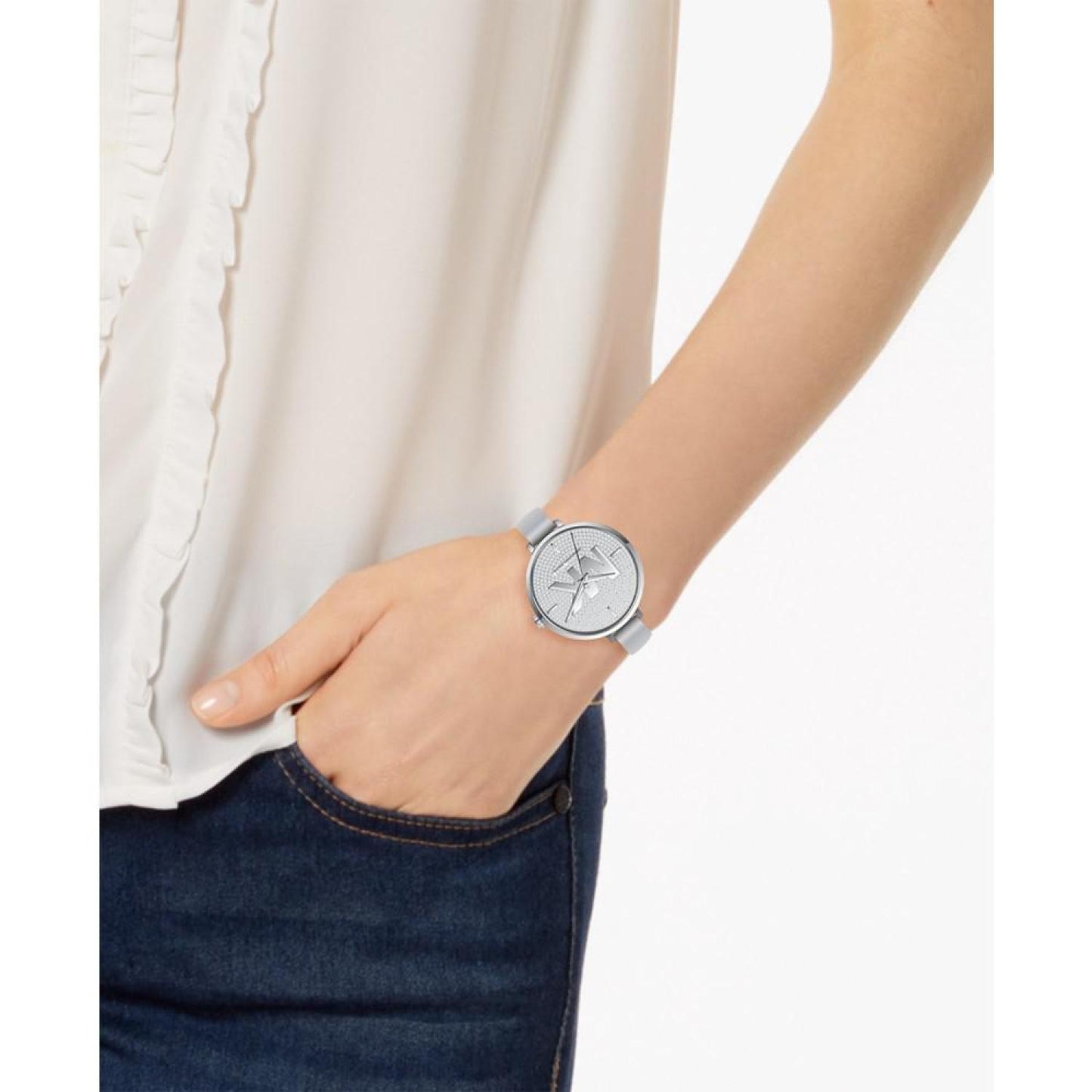 Women's Silver-Tone Half Bangle Bracelet Watch 38mm