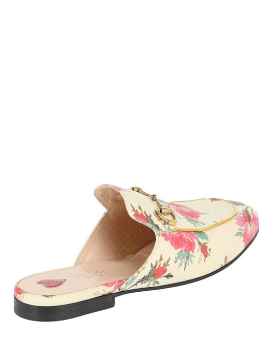 Gucci Princetown Floral Leather Slippers