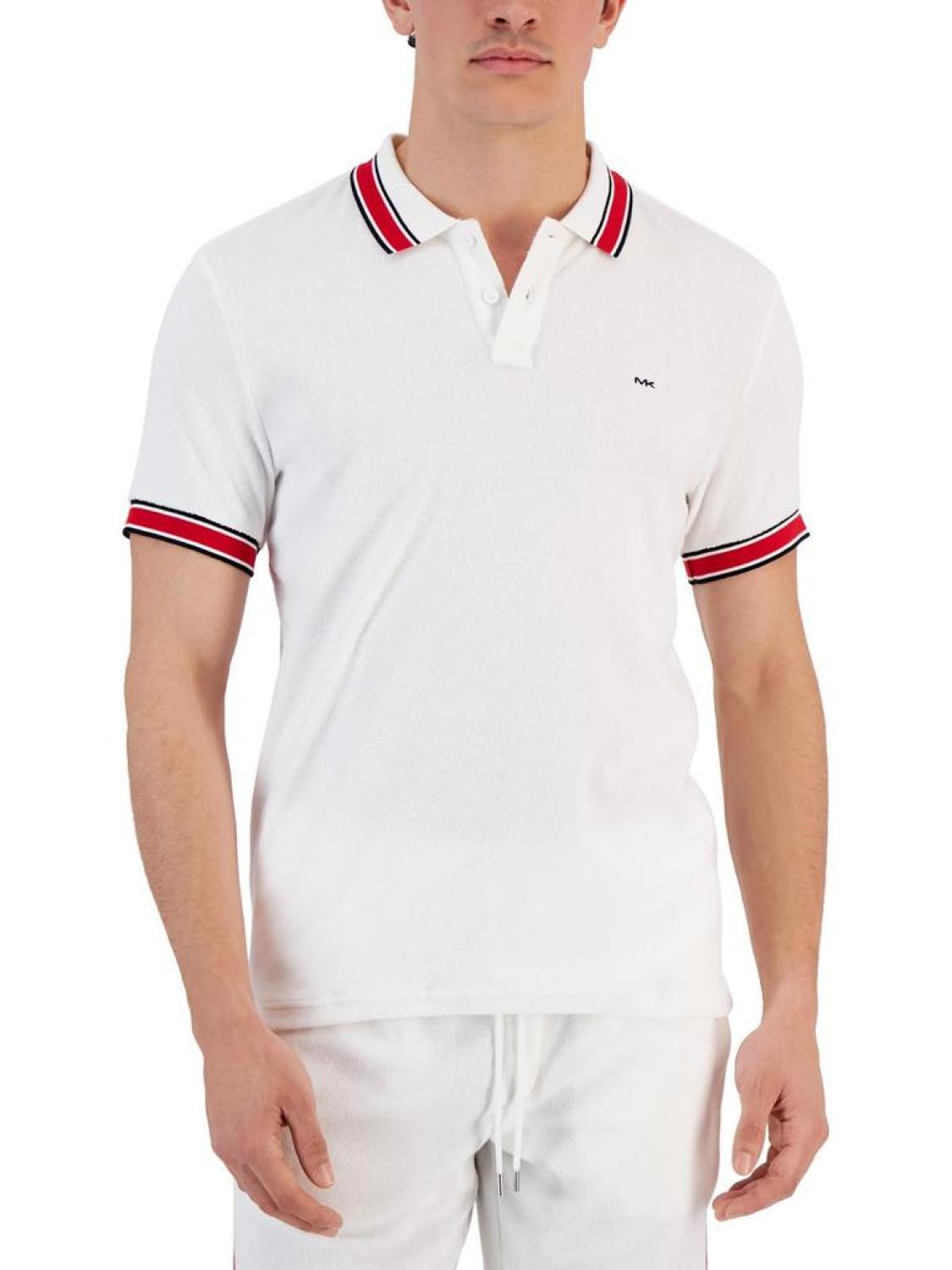 Mens Terry Cloth 1/4-Placket Polo