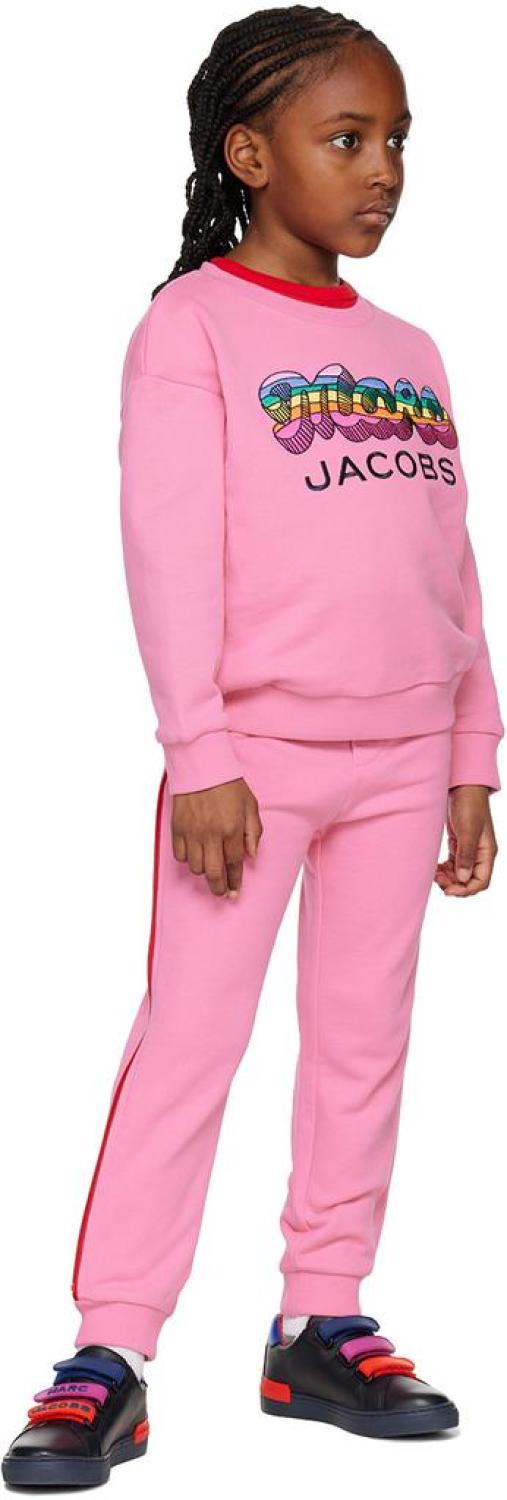 Kids Pink Zip Panel Track Pants