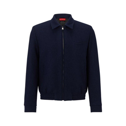 Wool-blend slim-fit jacket in a shirt style