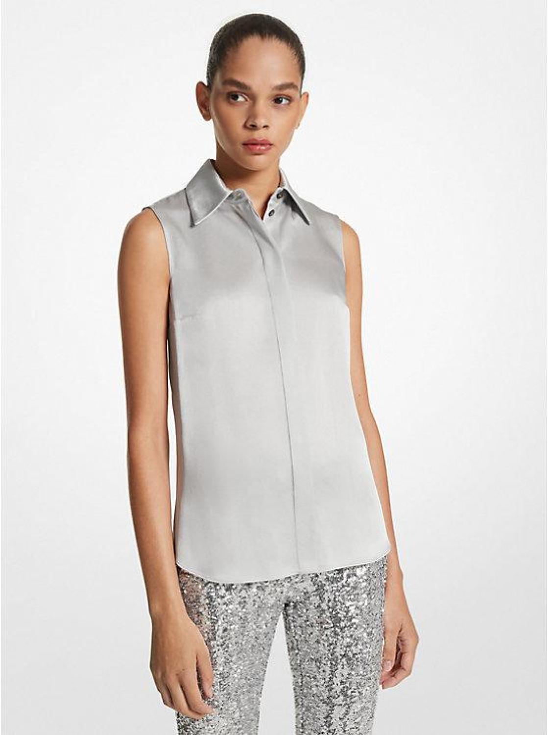 Hansen Charmeuse Sleeveless Shirt