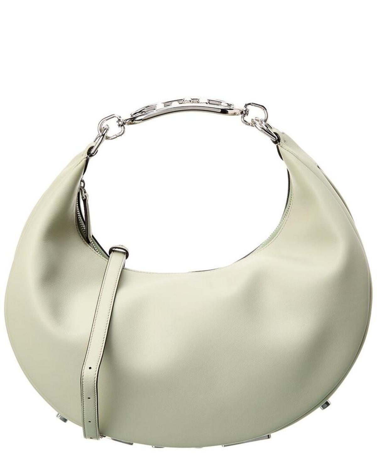 FENDI Medium Fendigraphy Leather Hobo Bag