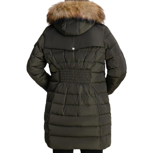 Women's Plus Size Faux-Fur-Trim Hooded Puffer Coat, Created for Macy's