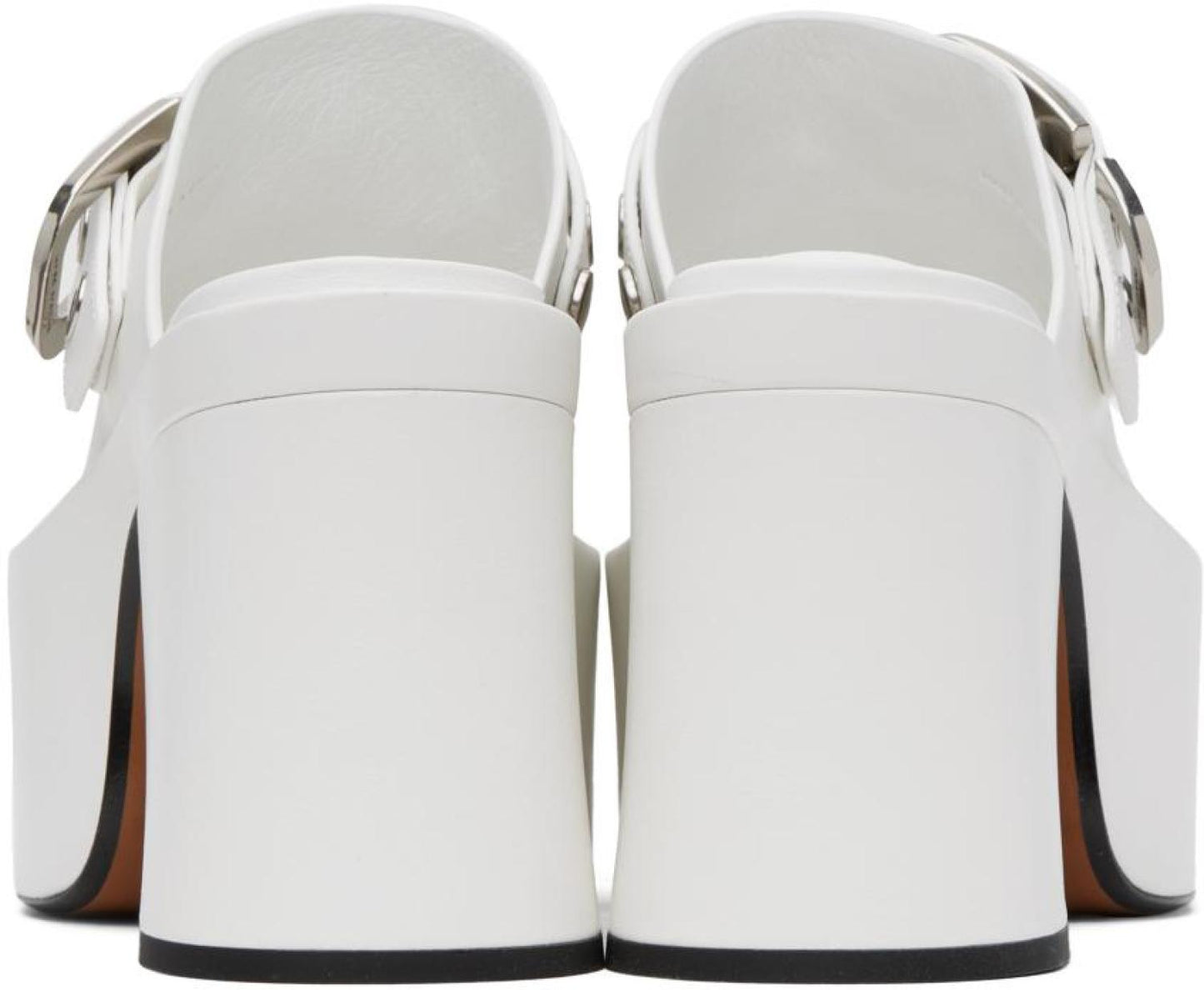 White 'The J Marc Leather' Mules