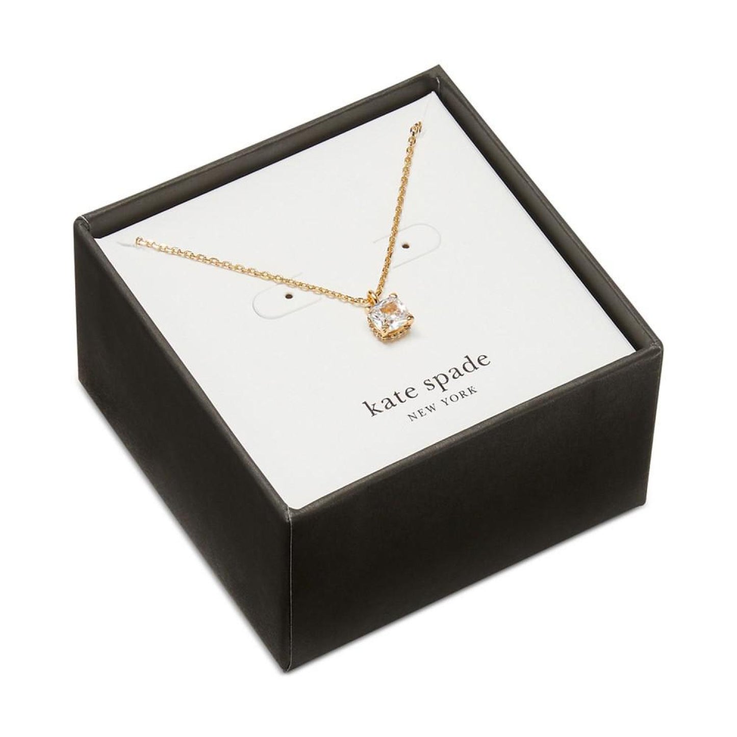 Little Luxuries Gold-Tone Pavé & Crystal Square Pendant Necklace, 16" + 3" extender