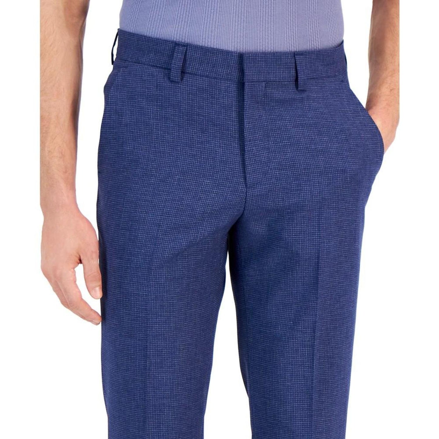 Men's Modern-Fit Micro-Grid Superflex Suit Pants