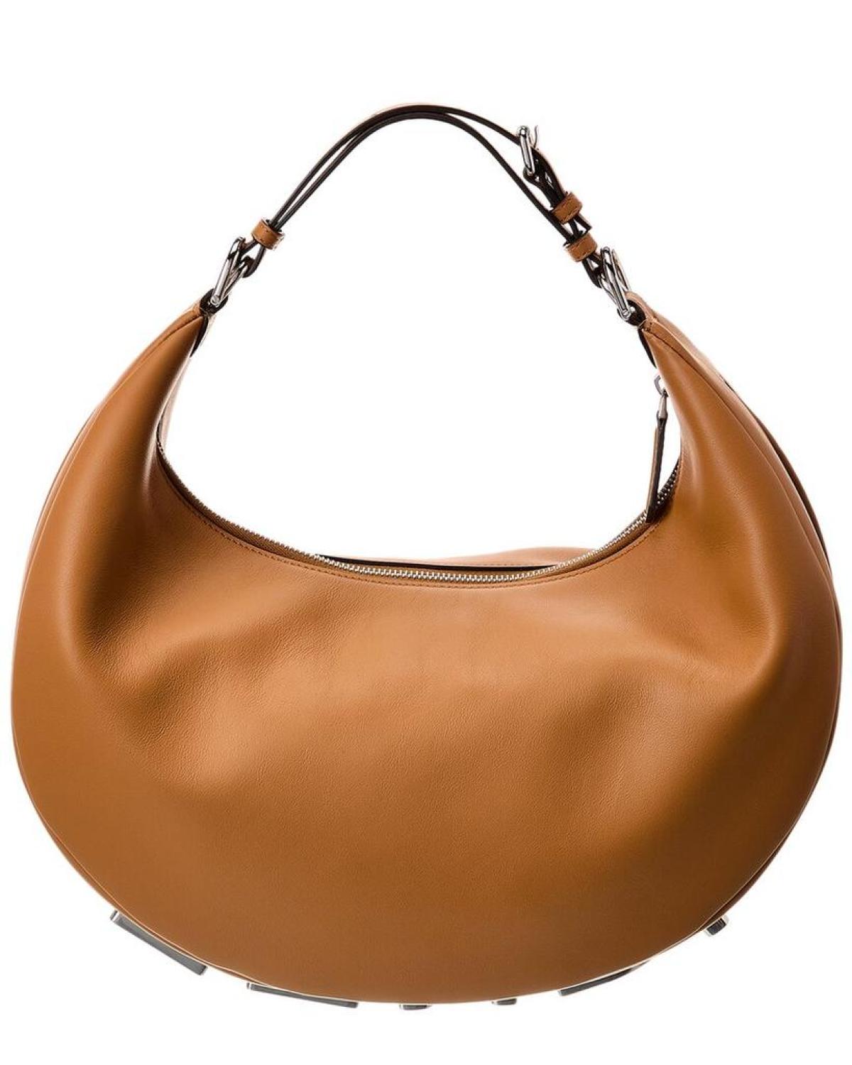 FENDI Fendigraphy Medium Leather Hobo Bag