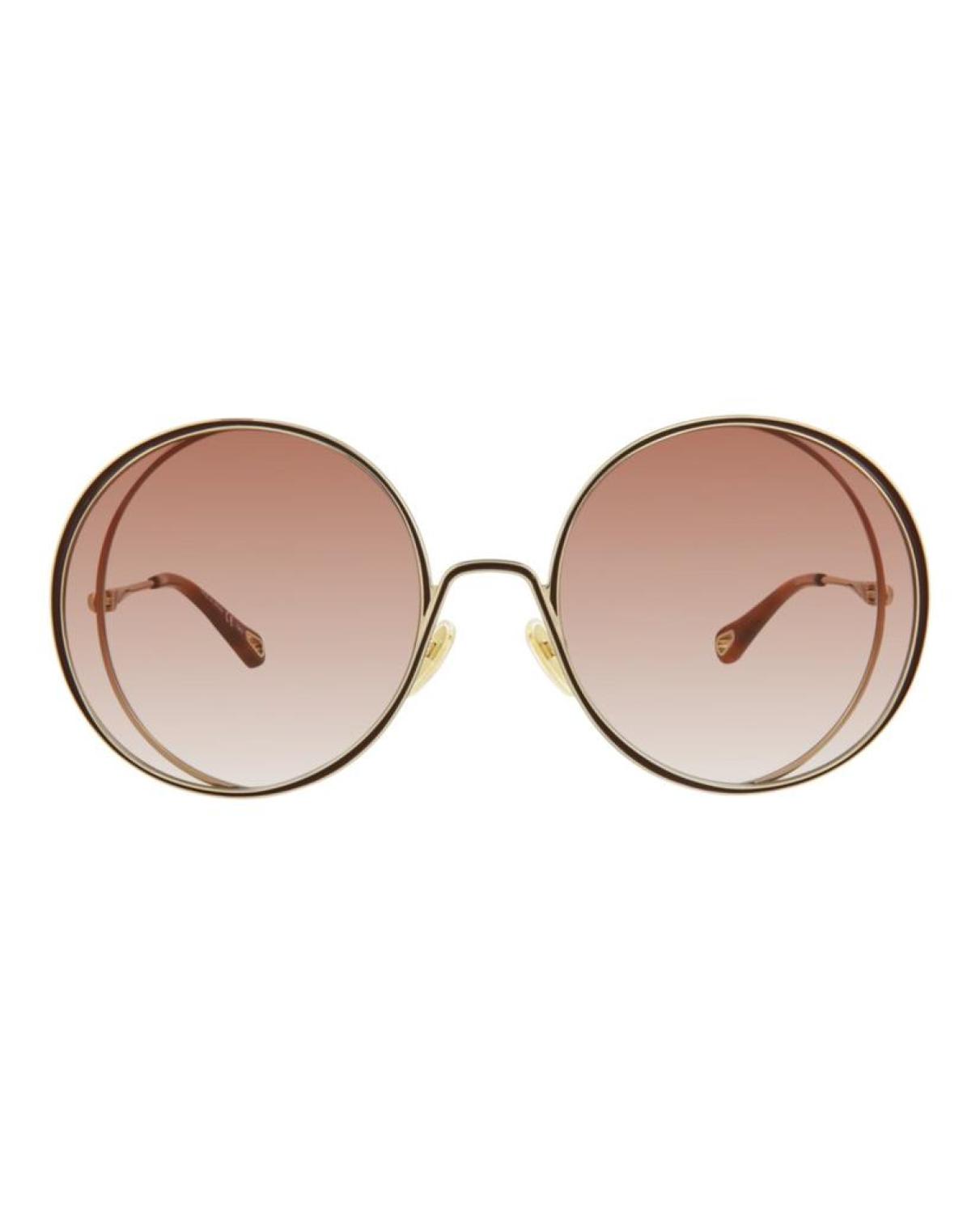 Chloe Round-Frame Metal Sunglasses