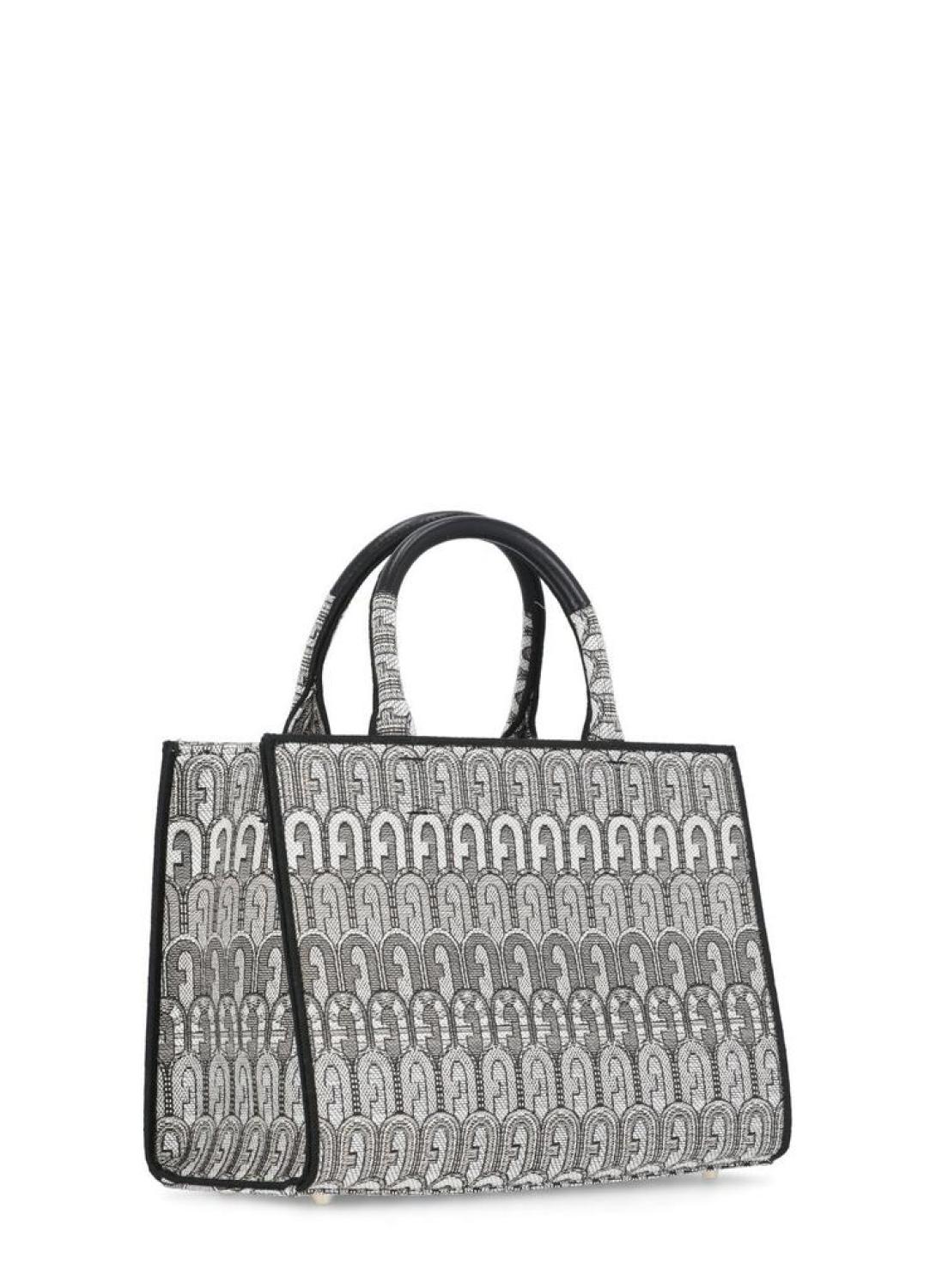 Furla Toni Antracite Jacquard Top Handle Bag