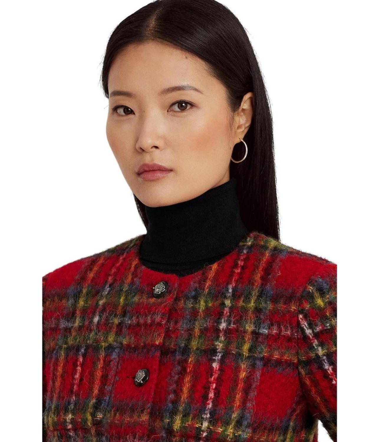 Plaid Mohair Cropped Jacket