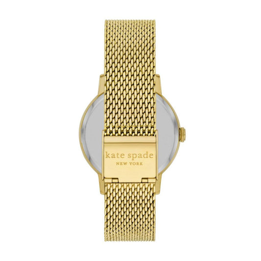 kate spade new york women's metro three-hand, gold-tone stainless steel watch