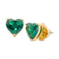 Gold-Tone Stone Heart Stud Earrings