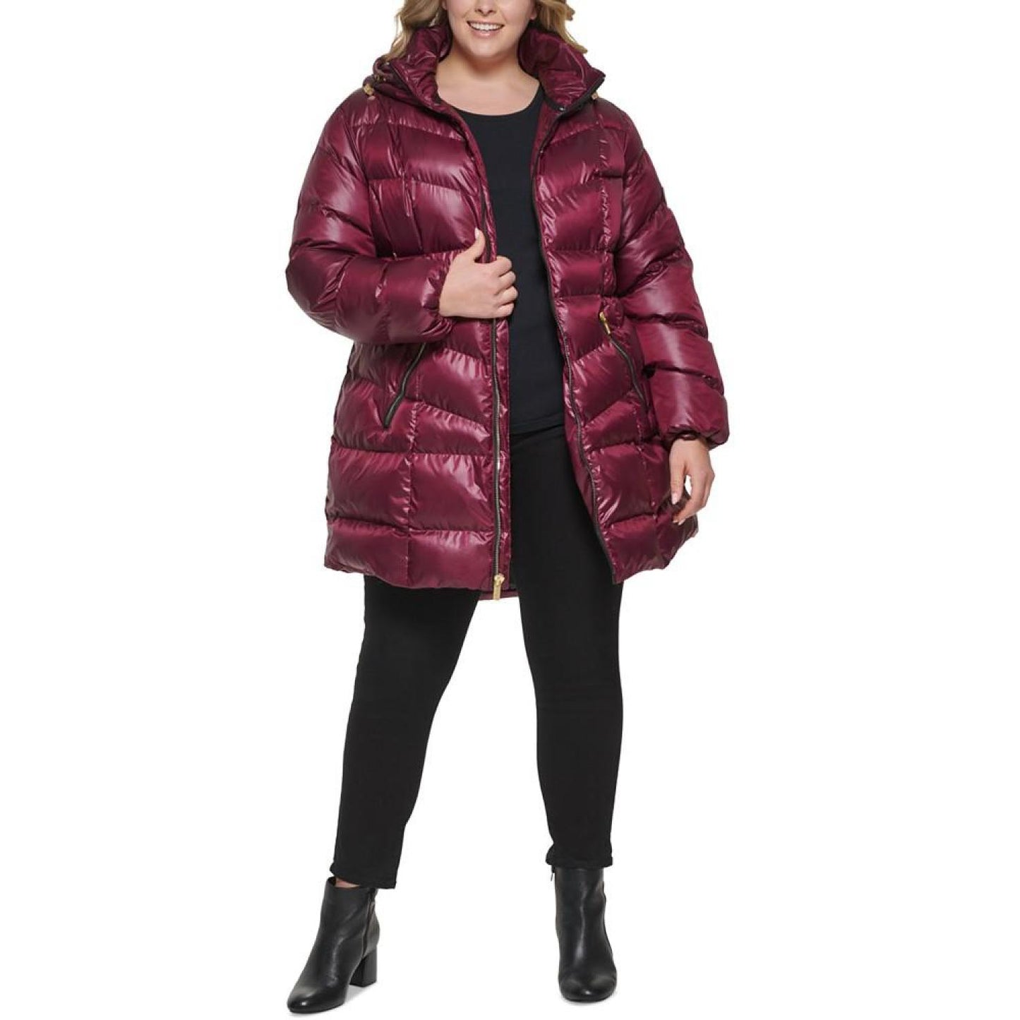 Women's Plus Size Hooded Puffer Coat