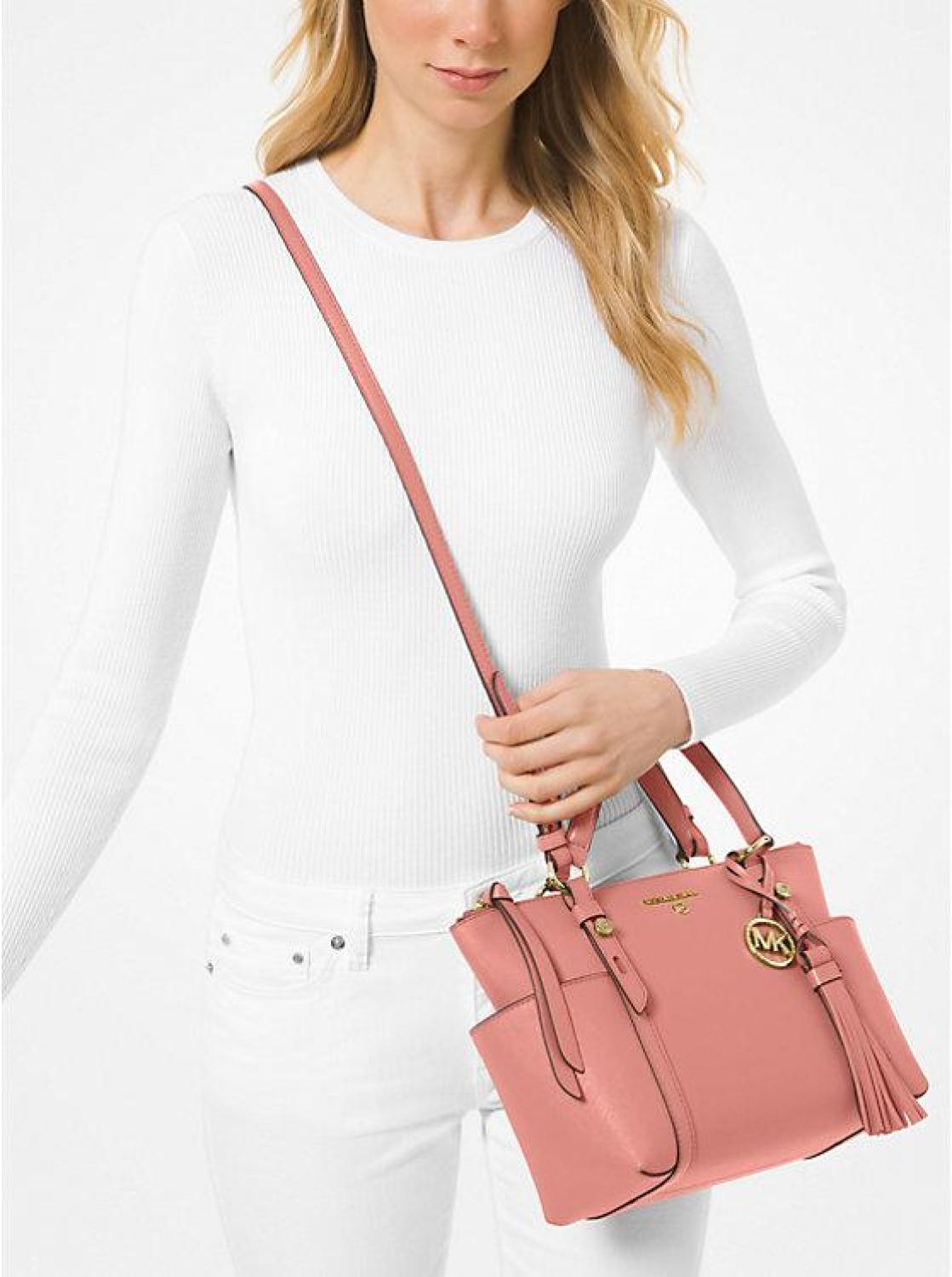 Sullivan Small Saffiano Leather Top-Zip Tote Bag