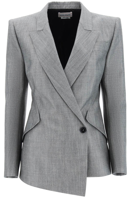 Alexander mcqueen drop hem salt and pepper jacket