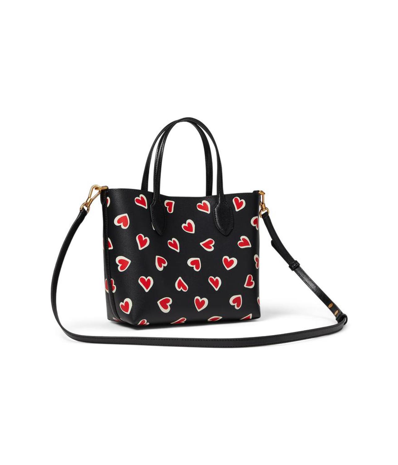 Bleecker Stencil Hearts Printed PVC Medium Crossbody Tote