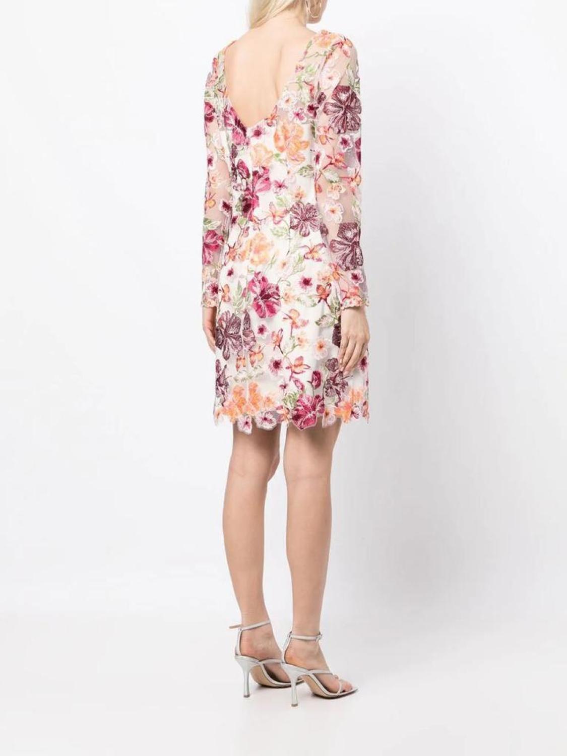 Illusion Floral Mini Dress