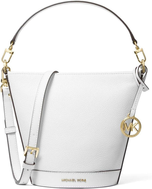 Michael Kors Townsend Small Top Zip Convertible Bucket Crossbody, Optic White