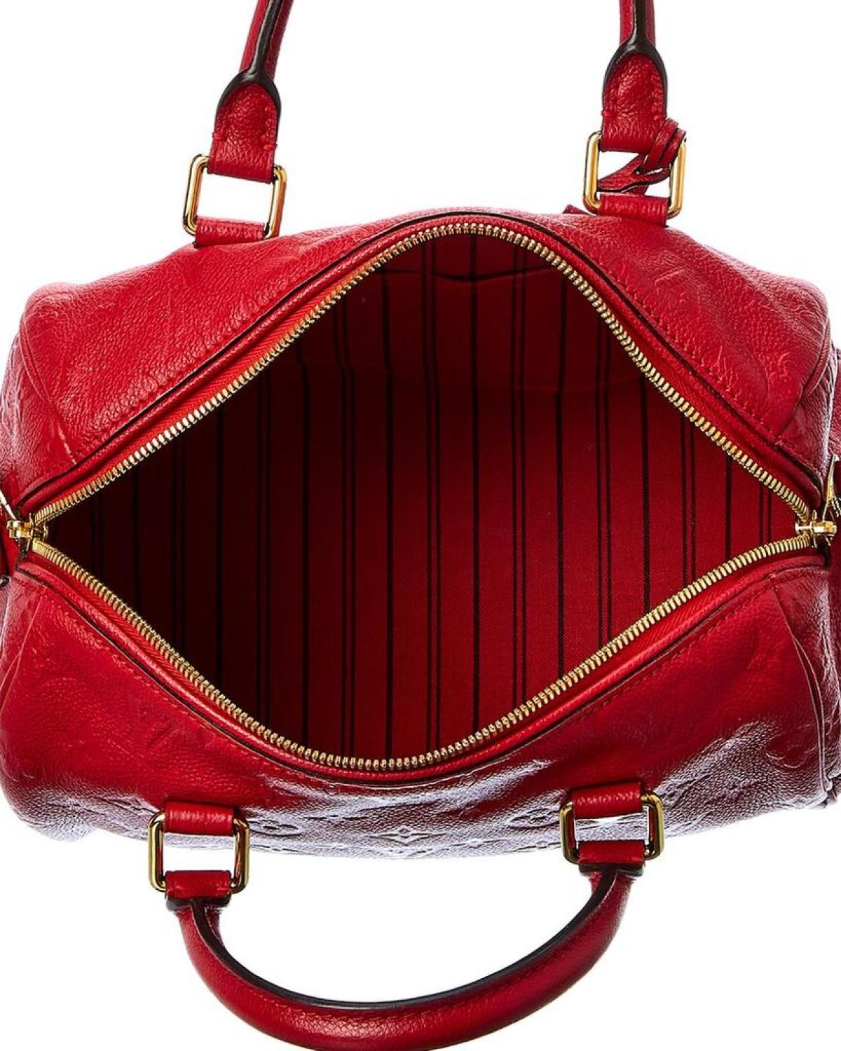 Louis Vuitton Red Leather Speedy 25 Bandouliere (Authentic Pre-Owned)