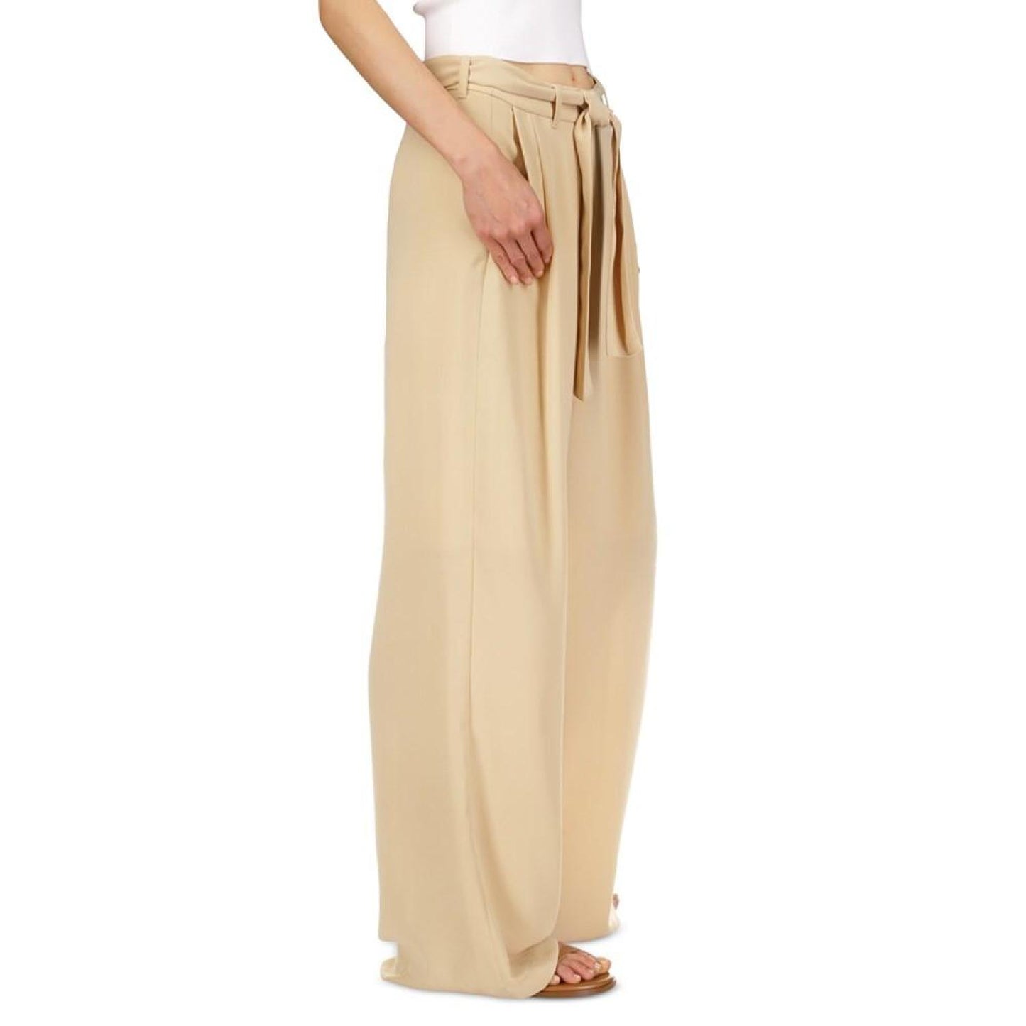 Self-Sash Wide-Leg Pants, Regular & Petite