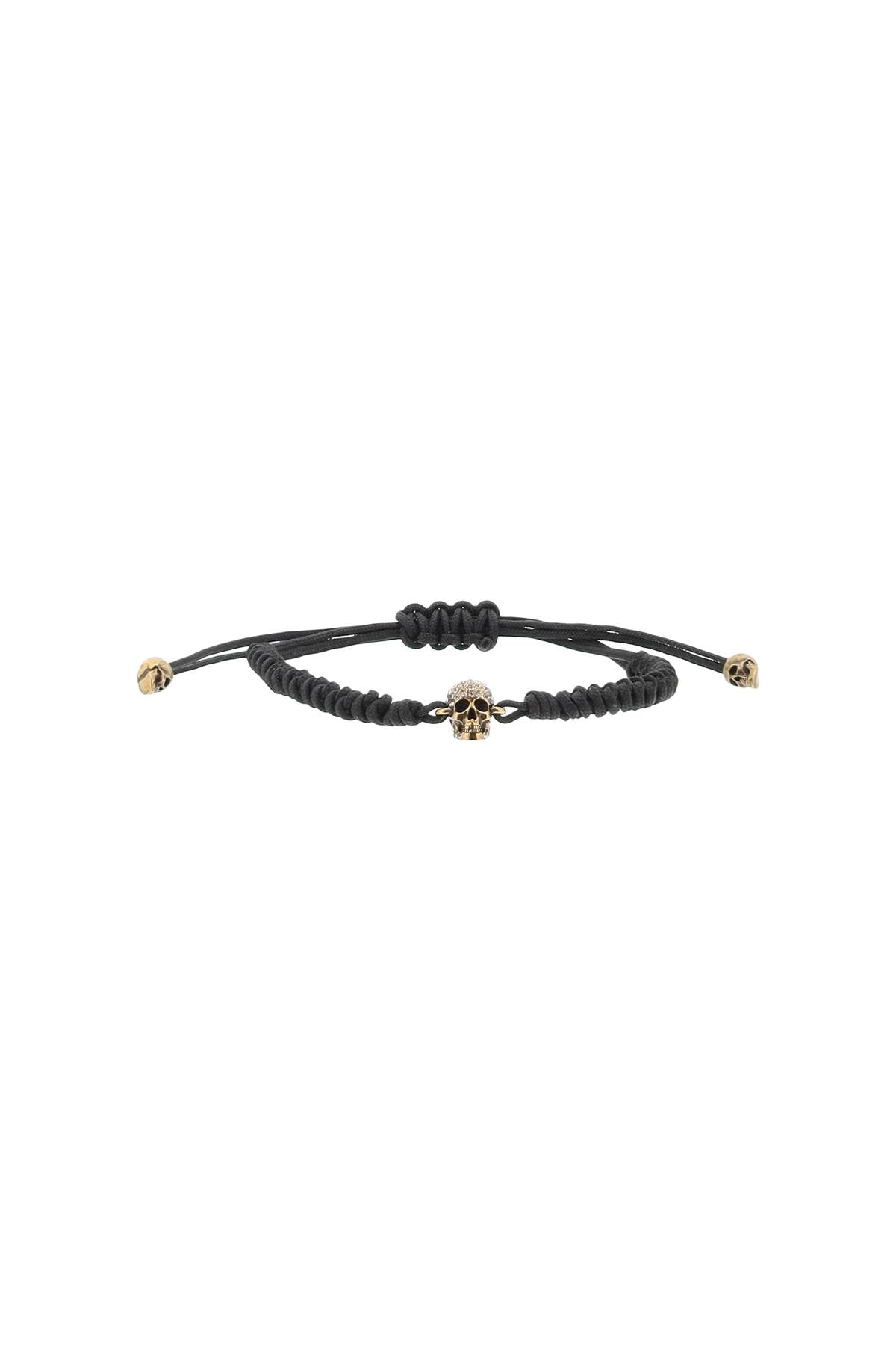 Alexander mcqueen pave skull cotton bracelet