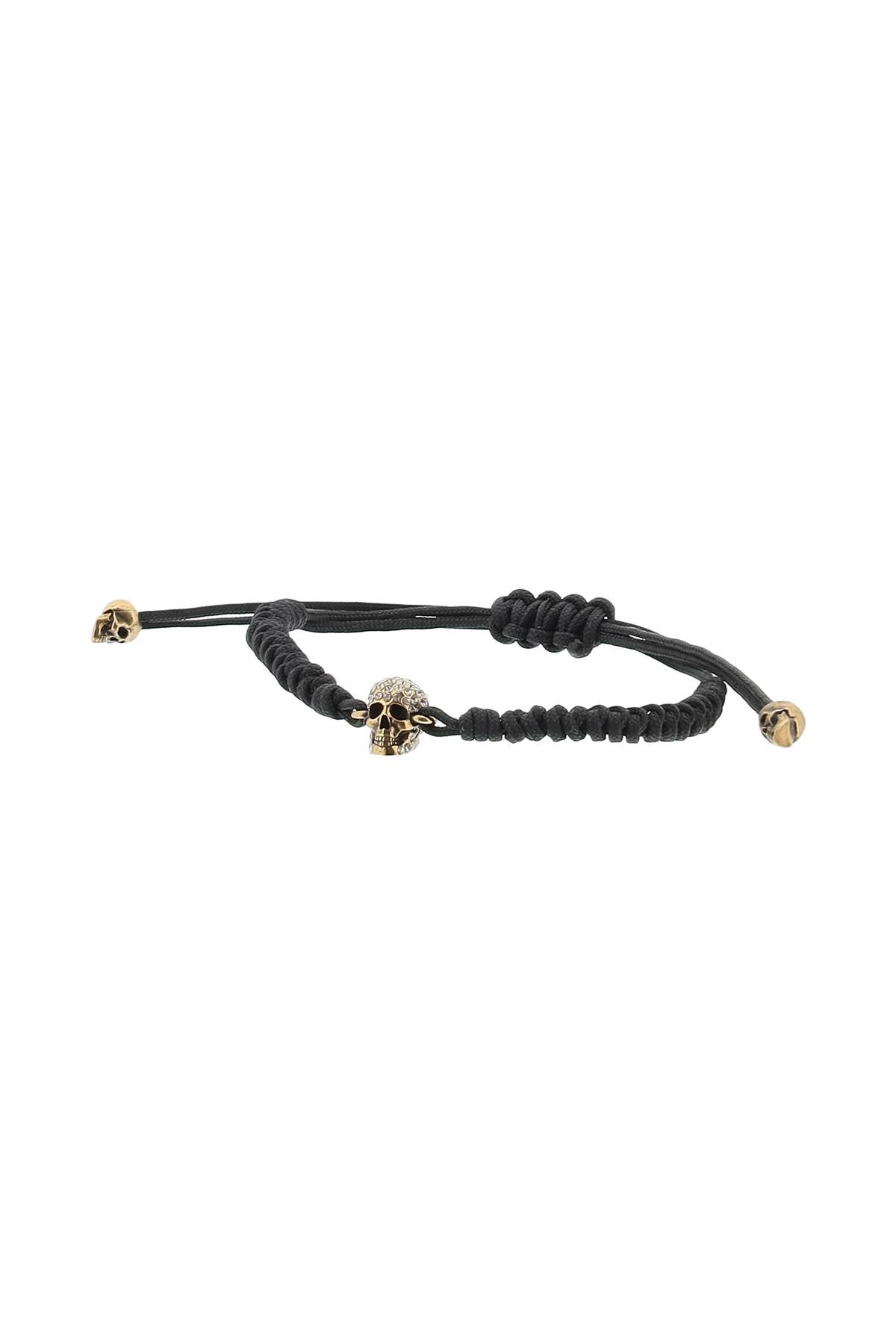 Alexander mcqueen pave skull cotton bracelet