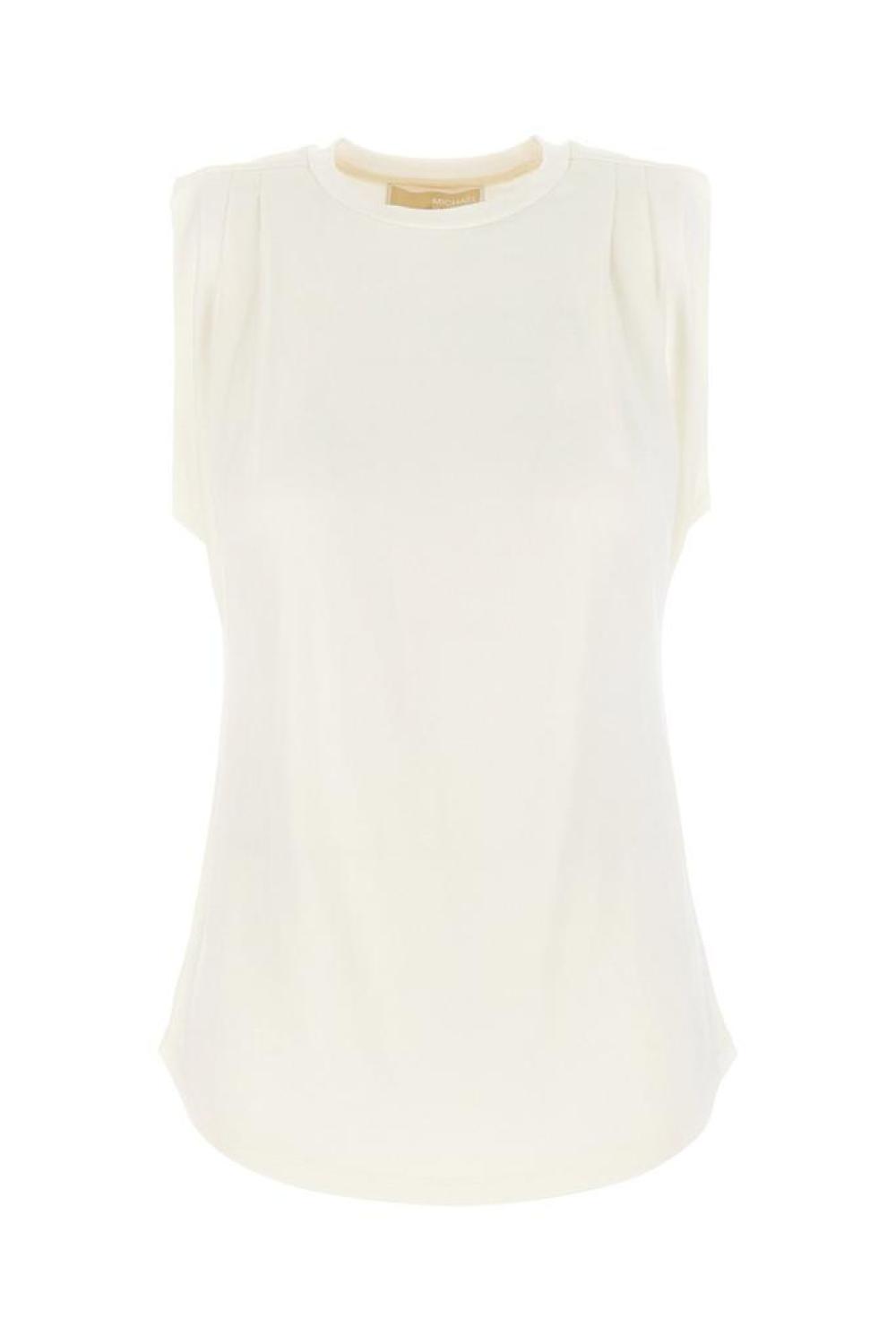 Michael Michael Kors Crewneck Pleated Sleeveless Top