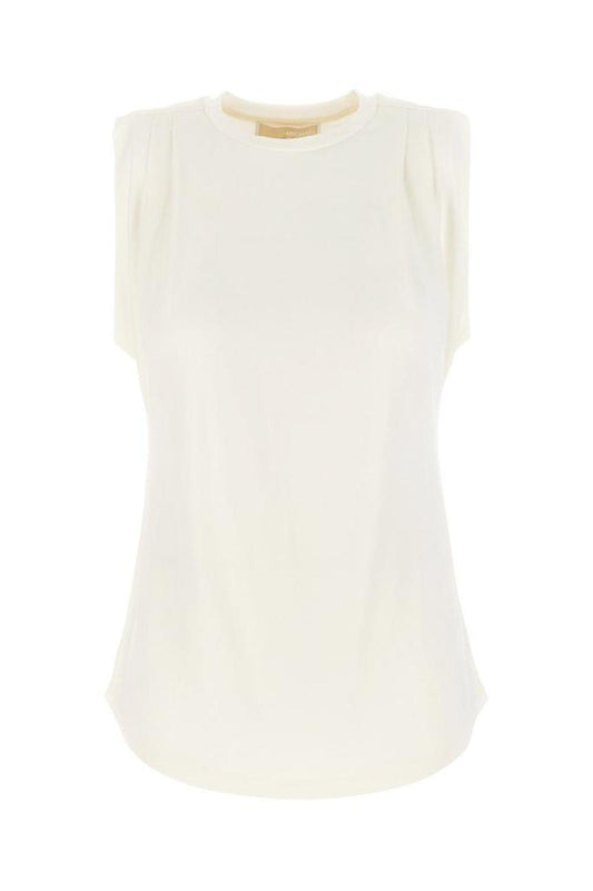 Michael Michael Kors Crewneck Pleated Sleeveless Top