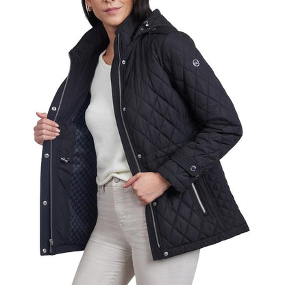 Women's Petite Quilted Hooded Anorak Coat