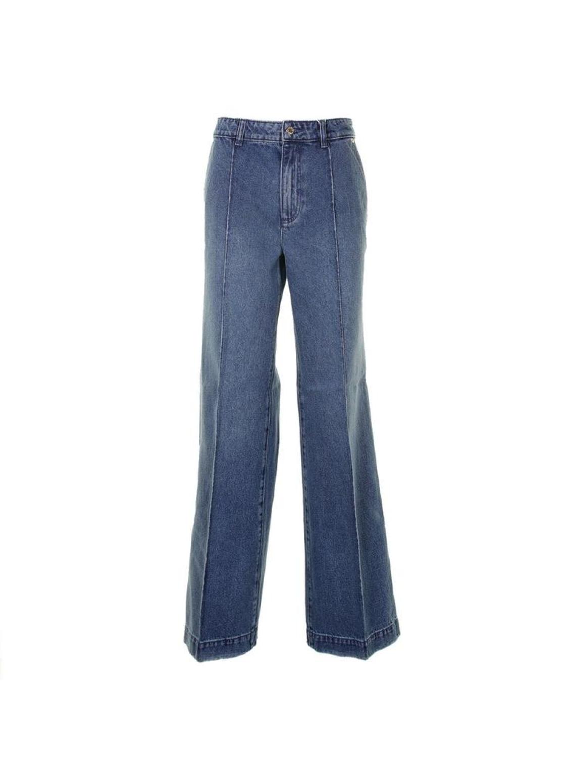 Michael Kors Pintucked Wide-Leg Jeans